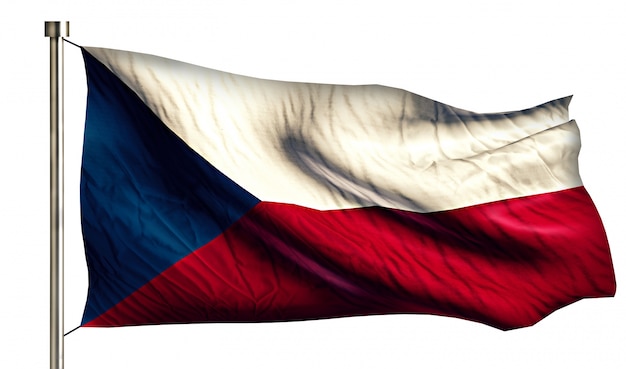 Czech Republic National Flag Isolated 3D White Background