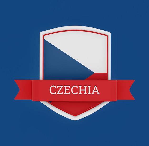 Free photo czechia flag with banner