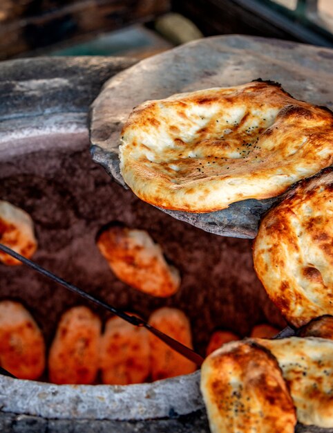 Ð°zeri national tandoor bread cooked in tandoor