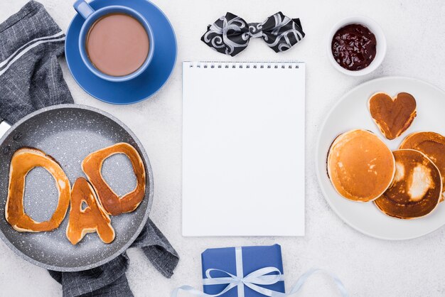 Dad word written in bread buns