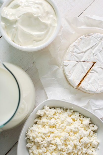 Free photo dairy products on the table