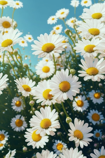 Daisy field landscape for wallpapers