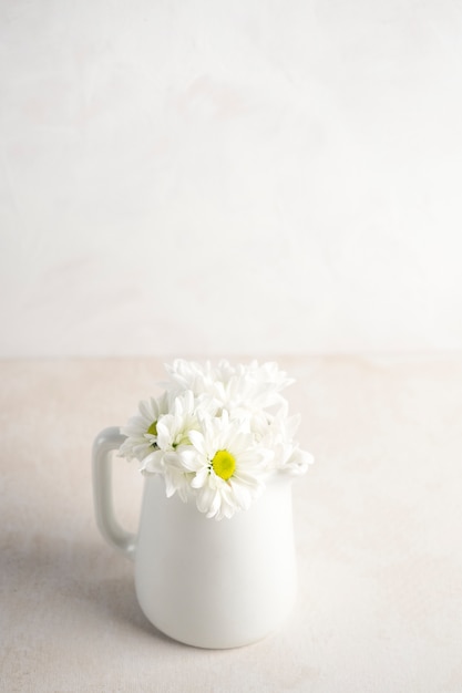 Free photo daisy flowers in jug on table