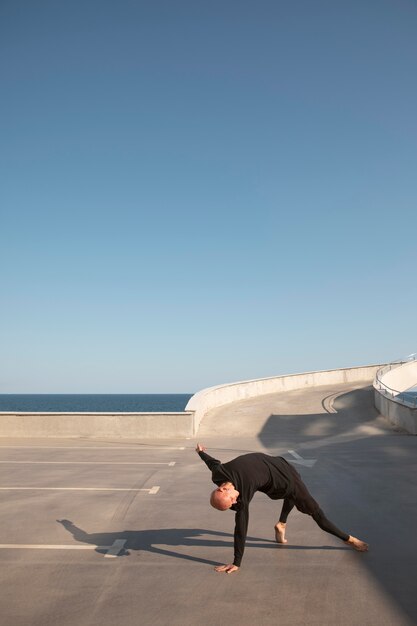 Dancer doing elegant performing art