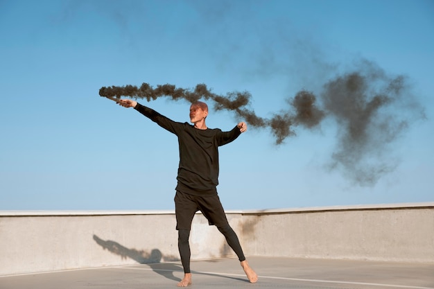 Dancer doing elegant performing art