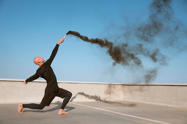 Dancer doing elegant performing art