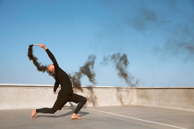 Dancer doing elegant performing art