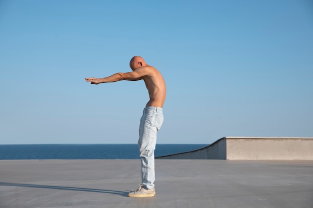 Dancer doing elegant performing art