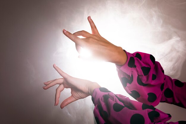 Dancers hands performing floreo