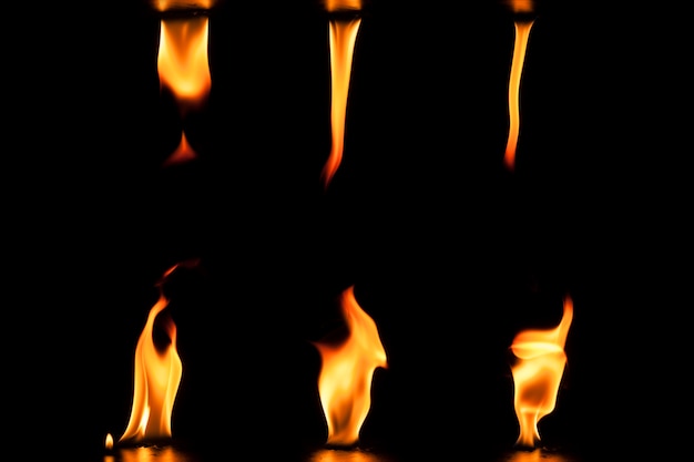 Free photo dangerous flames on black background