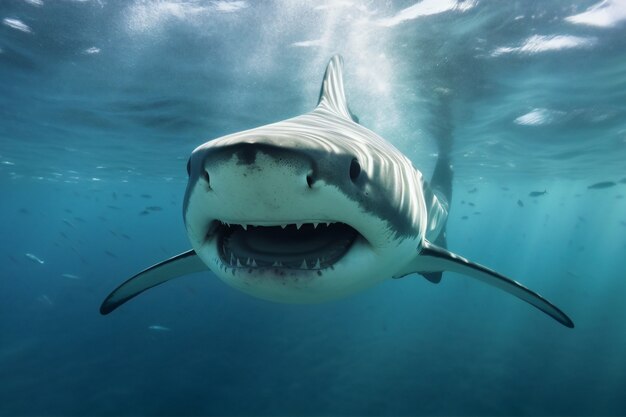 Dangerous shark underwater