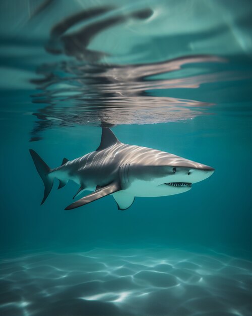 Dangerous shark underwater