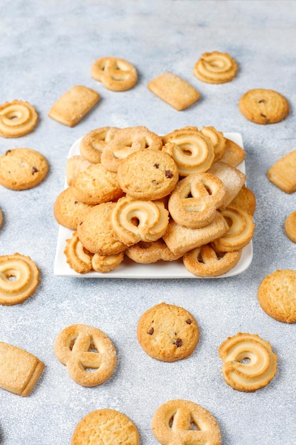 Free Photo danish butter cookies.