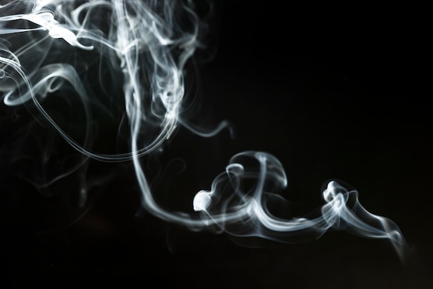 Free photo dark background with delicate wavy smoke