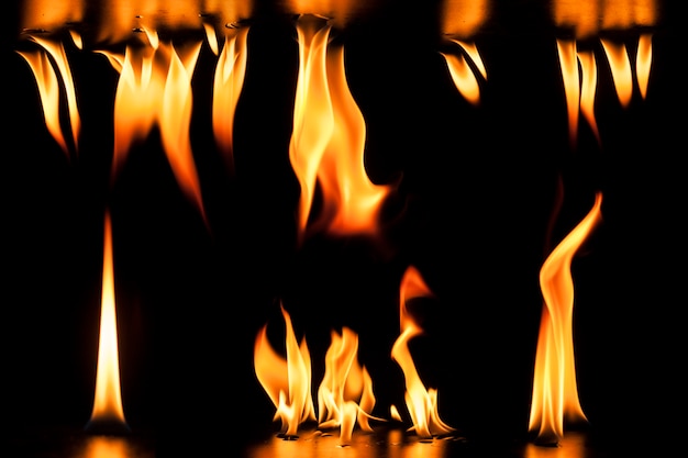 Dark background with fire flames