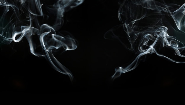 Free Photo dark background with two silhouettes of smoke