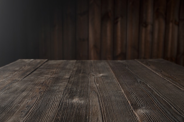 Free Photo dark brown wood table