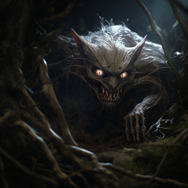 Dark fantasy creature  scene