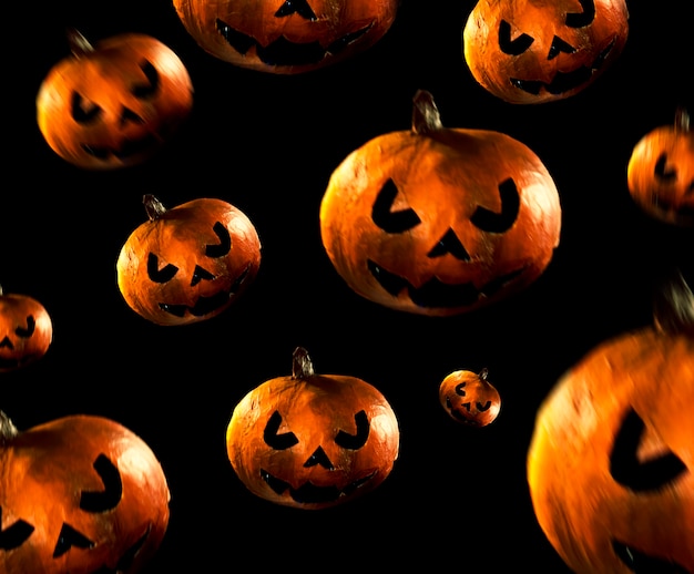 Free photo dark orange pumpkins pattern