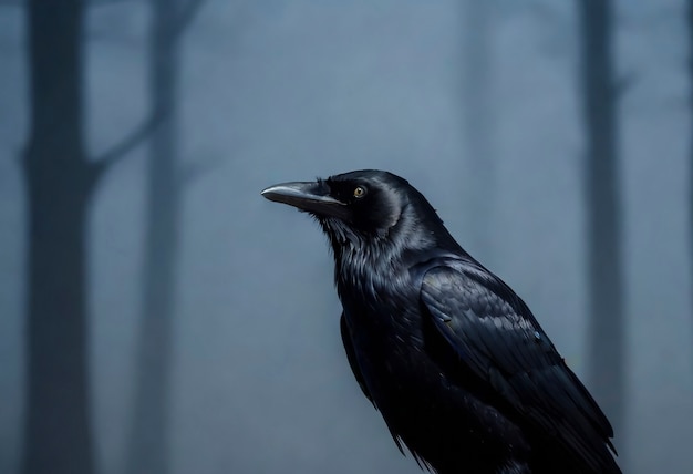 Free Photo dark scene of crow in nature