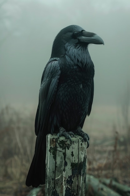 Dark scene of crows outdoors