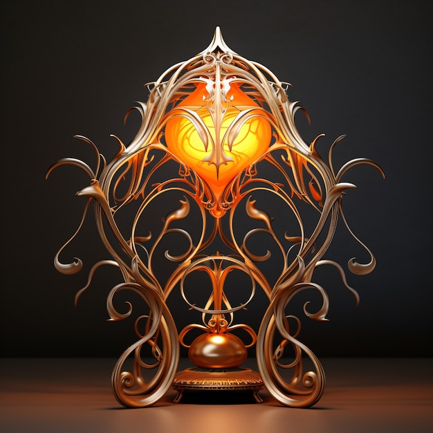 Free photo dark style lamp design