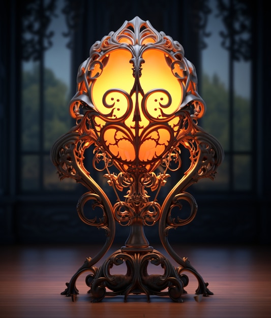 Free Photo dark style lamp design