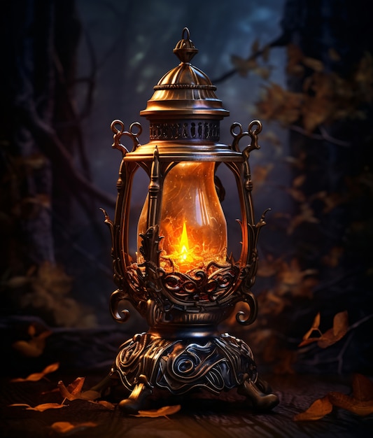 Free Photo dark style lamp design