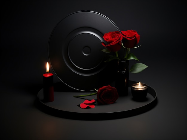 Free photo dark style valentines day celebration