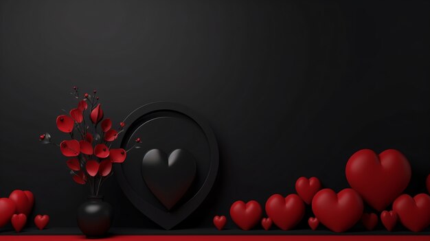 Dark style valentines day celebration