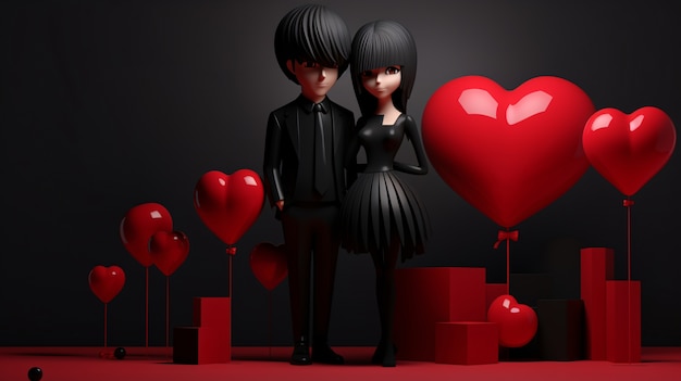 Dark style valentines day celebration