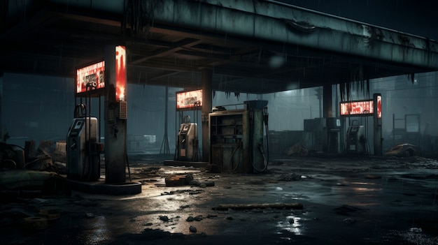 Darkly atmospheric retail environment rendering