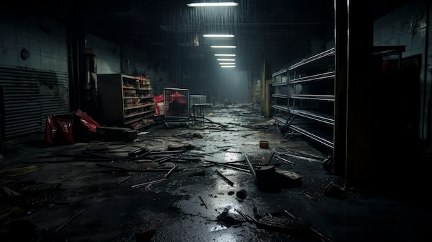 Free photo darkly atmospheric retail environment rendering