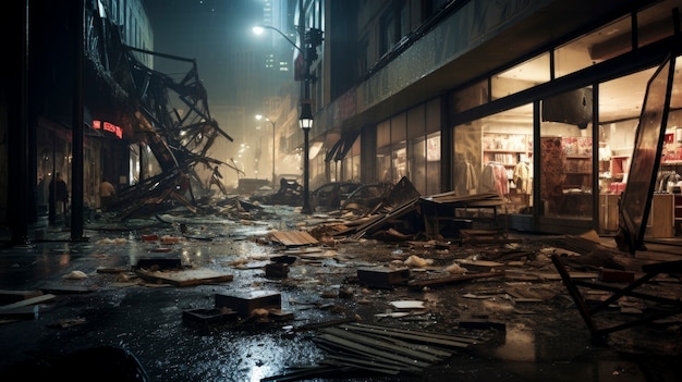 Darkly atmospheric retail environment rendering