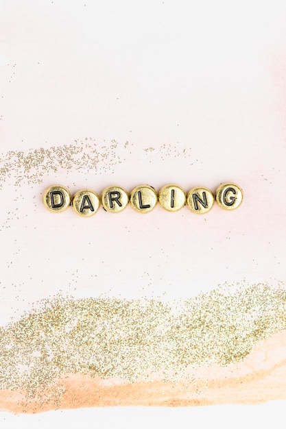 Free Photo darling word typography alphabet beads