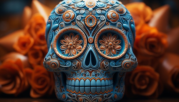 Free photo day of the dead celebration colorful skulls ancient tradition vibrant culture generated by artificial intelligence