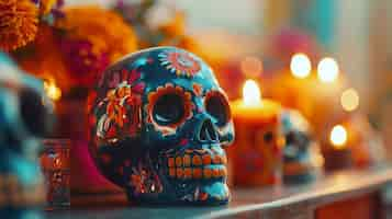 Free photo day of the dead celebration with altar