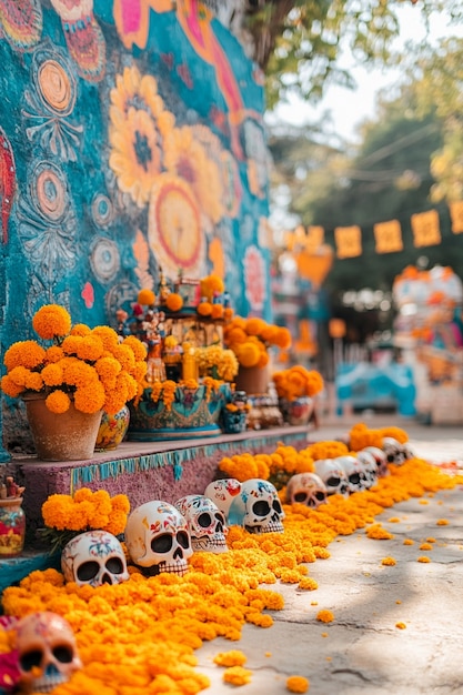 Free photo day of the dead celebration with altar