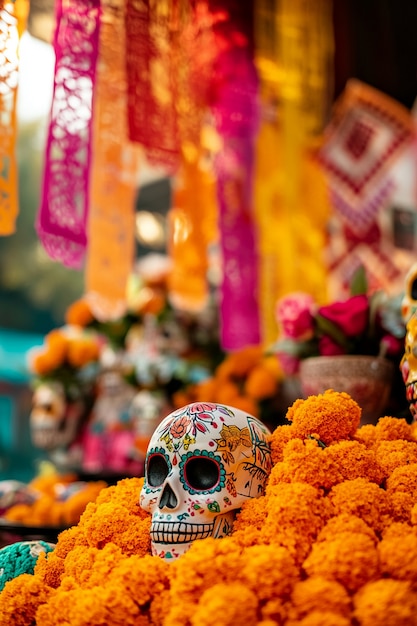 Free photo day of the dead celebration with altar