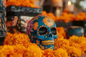 Free photo day of the dead celebration with altar