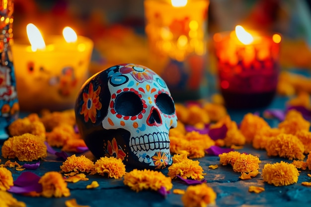 Free photo day of the dead celebration with altar