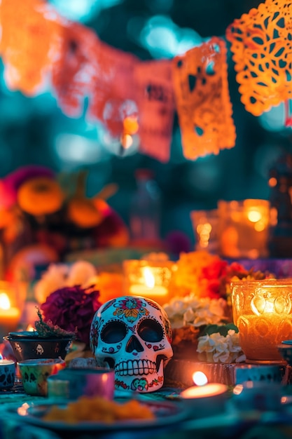 Free photo day of the dead celebration with altar