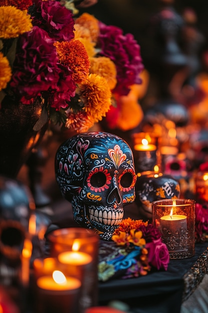 Free Photo day of the dead celebration with altar