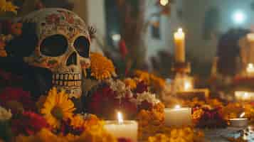 Free photo day of the dead celebration with altar