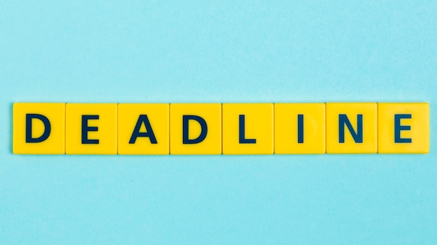 Deadline word on scrabble tiles