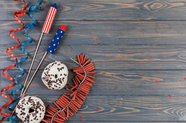 Free Photo decor and cakes for independence day