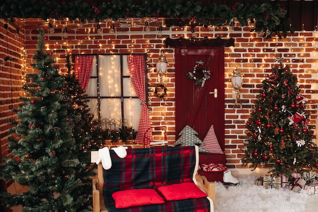 Free photo decorated studio with christmas concept