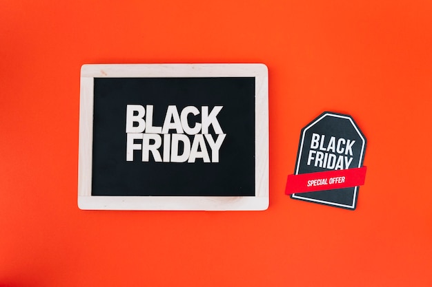 Decoration for black friday with slate