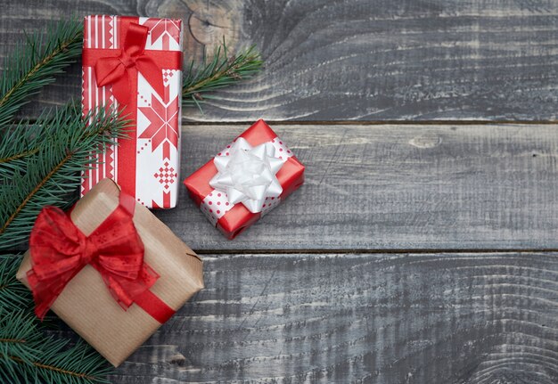 Decoration for christmas on wooden desk