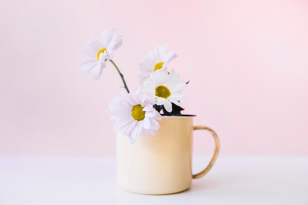 Decoration of flowers in mug